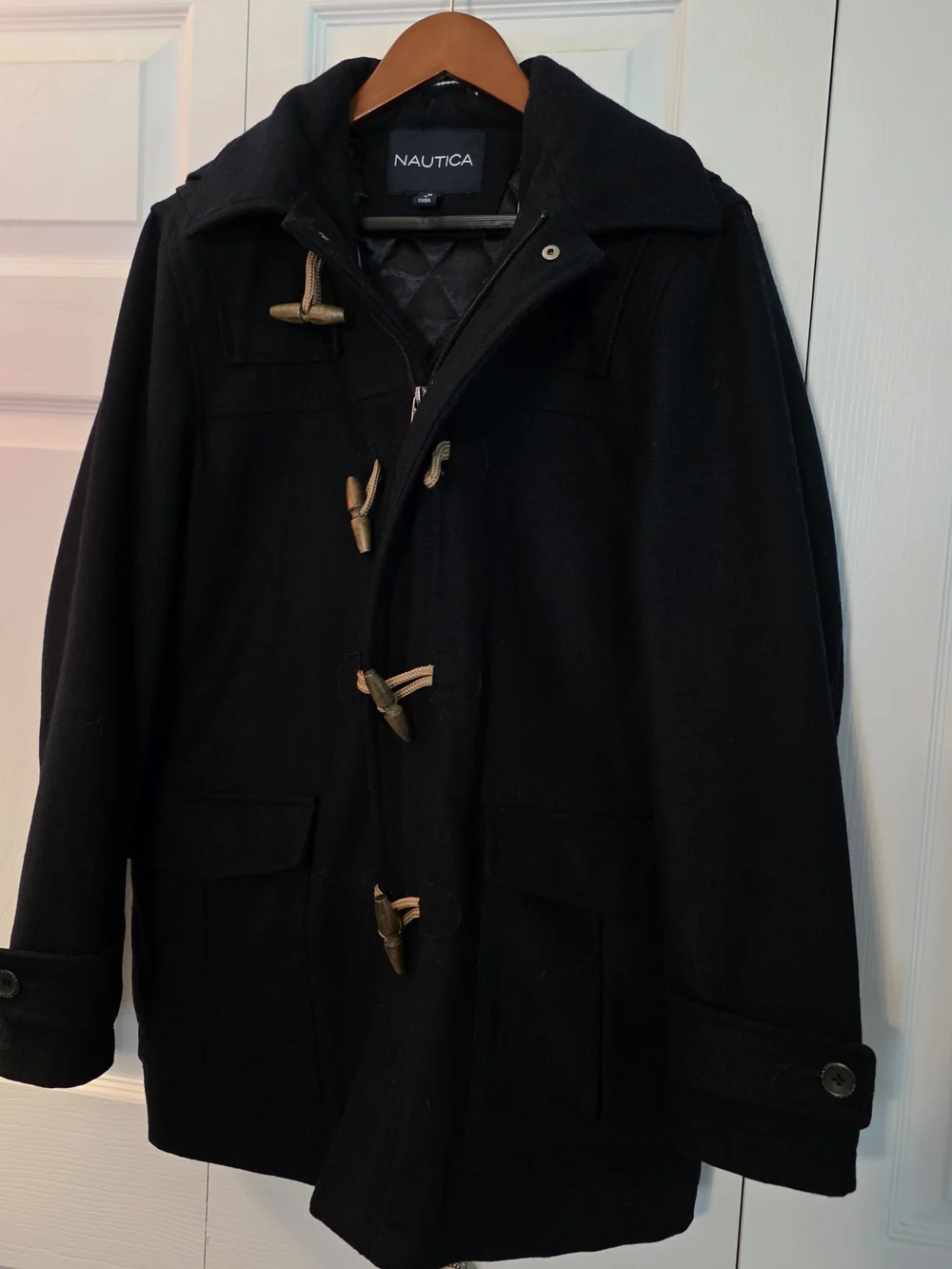 Nautica Men's Navy Toggle Coat With Hood SIZE M